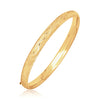 14k Yellow Gold Diamond Carved Bangle (6.00 mm)