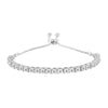 10K Yellow Gold over .925 Sterling Silver 1/4 Cttw Miracle-Set Diamond 4â€-10â€ Adjustable Bolo Tennis Bracelet (I-J Color, I3 Clarity)