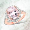 6.94 Carat Genuine Kunzite and White Topaz .925 Sterling Silver Ring