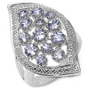 1.47 Carat Genuine Tanzanite .925 Sterling Silver Ring