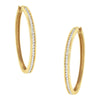 14K Yellow Gold 1.0 Cttw Round Brilliant Cut Diamond Channel Set Circle Hoop Earrings (I-J Color, I1-I2 Clarity)