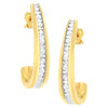10K Yellow Gold 1 cttw Channel Set Diamond J-Hoop Earrings (H-I Clarity, I1-I2 Color)