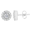 14k White Gold 1 cttw Diamond Halo Stud Earrings (I-J Clarity, I1-I2 Color)