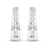 14k White Gold 1/4 Cttw Channel-Set Brilliant Round-Cut Diamond Hoop Earrings (I-J Color, I2-I3 Clarity)