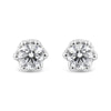 14K White Gold 1/2 Cttw Round Diamond Crown Stud Earring (I-J Color, I1-I2 Clarity)