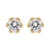 14K Yellow Gold 2.0 Cttw Round Diamond Crown Stud Earrings (I-J Color, I1-I2 Clarity)