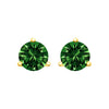 14K White Gold 1.0 Cttw 3-Prong Martini Set Lab Grown Green Diamond Solitaire Stud Earrings