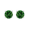 14K White Gold 1.0 Cttw Lab Grown Green Diamond Classic Solitaire Stud Earrings