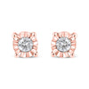 10K Yellow Gold Plated .925 Sterling Silver 1/10 Cttw Round Brilliant-Cut Diamond Miracle-Set Stud Earrings (J-K Color, I3 Clarity)
