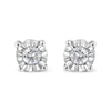 10K Yellow Gold Plated .925 Sterling Silver 1/10 Cttw Round Brilliant-Cut Diamond Miracle-Set Stud Earrings (J-K Color, I3 Clarity)