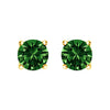 14K White Gold 1.0 Cttw Lab Grown Green Diamond Classic Solitaire Stud Earrings
