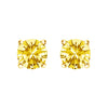 14K White Gold 1.0 Cttw Lab Grown Yellow Diamond Solitaire Stud Earrings (Yellow Color, VS2-SI1 Clarity)