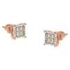 10K Two-Toned Princess-Cut Composite Diamond Stud Earrings (1/2 cttw, J-K Color, I1-I2 Clarity)
