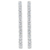 14K White Gold 2.0 Cttw Round Brilliant Cut Diamond Oblong Hinged Leverback Hoop Earrings (I-J Color, I1-I2 Clarity)