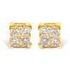 10KT Yellow Gold Princess Diamond Stud Earring (1/4 cttw, J-K Color, I1-I2 Clarity)