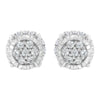 .925 Sterling Silver 1/3 cttw Round-cut Diamond Floral Stud Earring (I-J Clarity, I3 Color)