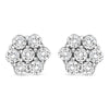 14K White Gold 1/2 cttw Round-Cut Diamond Floral Stud Earrings (I-J Color, SI2-I1 Clarity)