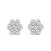 14KT White Gold 1 cttw Diamond Composite Stud Earrings (I-J, SI2-I1)