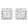 10K White Gold 1/2 cttw Invisible Set Princess-Cut Diamond Square Stud Earring (I-J Color, I1-I2 Clarity)
