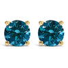 14K White Gold 1.00 Cttw Blue Lab Grown Diamond Stud Earrings with Screw Backs