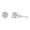 .925 Sterling Silver 1/2 cttw Prong Set Round-Cut Diamond Cluster Stud Earring (I-J Color, I2-I3 Clarity)