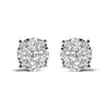 14K White Gold 2.00 Cttw Lab Grown Diamond Cluster Stud Earrings (G-H Color, VS1-VS2 Clarity)