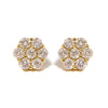 14K Yellow Gold 3.0 Cttw Diamond Floral Cluster Stud Earring