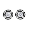 Black Rhodium Plated .925 Sterling Silver Round 1-1/2 cttw Diamond Double Halo 4-Prong Solitaire Milgrain Stud Earrings (H-I Color, I2-I3 Clarity)