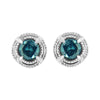 .925 Sterling Silver 1 cttw Treated Black Diamond Modern 4-Prong Solitaire Milgrain Stud Earrings (Black Color, I1-I2 Clarity)