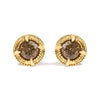 14K Yellow Gold Plated .925 Sterling Silver 1.0 Cttw Round Brilliant Cut Diamond Solitaire Milgrain Stud Earrings (K-L Color, I2-I3 Clarity)