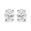 14K White Gold 2.0 Cttw Prong Set Lab Grown Oval Diamond Solitaire Stud Earring (F-G Color, VS1-VS2 Clarity)