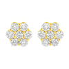 14K Yellow Gold 1.0 Cttw Diamond Flower Earring (J-K Color, I1-I2 Clarity)