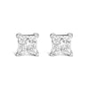 14K White Gold 1.0 Cttw Princess Cut Lab Grown Diamond Solitaire Stud Earrings (F-G Color, VS2-SI1 Clarity)