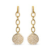 18K Yellow Gold Plated .925 Sterling Silver 1.0 Cttw Diamond Composite Cluster Dangle Chain Earrings (I-J Color, I1-I2 Clarity)