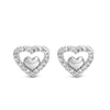 925 Sterling Silver 1/6 Cttw Diamond Open Double Heart Stud Earrings (I-J Color, I3 Clarity)