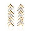 18K Yellow Gold Plated .925 Sterling Silver 1/5 Cttw Diamond Chevron Arrow Stud Earring (I-J Color, I2-I3 Clarity)