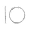 14K White Gold 1 3/4 Cttw Lab Grown Diamond Inside Out Hoop Earrings (G-H Color, VS2-SI1 Clarity)