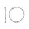 14K White Gold 1 1/2 Cttw Lab Grown Diamond Inside Out Hoop Earrings (G-H Color, VS2-SI1 Clarity)