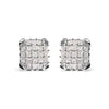 10K White Gold 3/4 Cttw Princess Diamond Composite Open Frame Stud Earrings (I-J Color, I1-I2 Clarity)