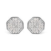 10K White Gold 7/8 Cttw Princess Diamond Composite Octagon Shaped Stud Earrings (I-J Color, I1-I2 Clarity)