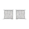 10K White Gold 3/4 Cttw Princess Diamond Composite Stud Earrings (I-J Color, I1-I2 Clarity)