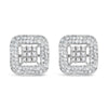 10K White Gold 1.00 Cttw Diamond Composite and Halo Stud Earrings (I-J Color, I1-I2 Clarity)