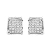 10K White Gold 1/2 Cttw Princess Cut Diamond Square Shaped Multi Stone Stud Earrings (H-I Color, SI1-SI2 Clarity)