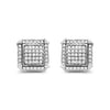 10K White Gold 1.0 Cttw Diamond  Composite with Halo Stud Earrings (H-I Color, I1-I2 Clarity)