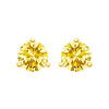 14K White Gold 3-Prong Martini Set 1.0 Cttw Yellow Lab Grown Diamond Solitaire Stud Earrings
