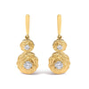 14K Yellow Gold Plated Sterling Silver 1/2 Cttw Lab Grown Diamond Matte Finish Drop Earrings