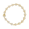 14K White Gold 1 1/5 Cttw Round Diamond Flower Blossom Link Bracelet (H-I Color, SI1-SI2 Clarity) - Size 7"