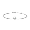 10K White Gold Diamond Accent "A" Initial Charm and Link Bracelet