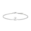 10K White Gold Diamond Accent "A" Initial Charm and Link Bracelet