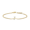10K White Gold Diamond Accent "A" Initial Charm and Link Bracelet